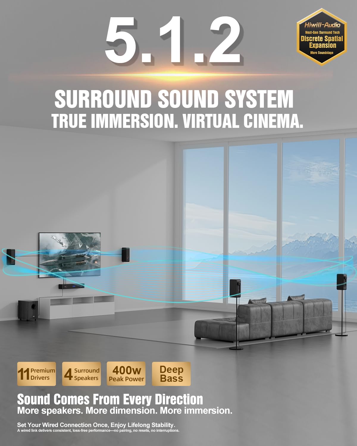 HiPulse N512 5.1.2 Surround Sound System