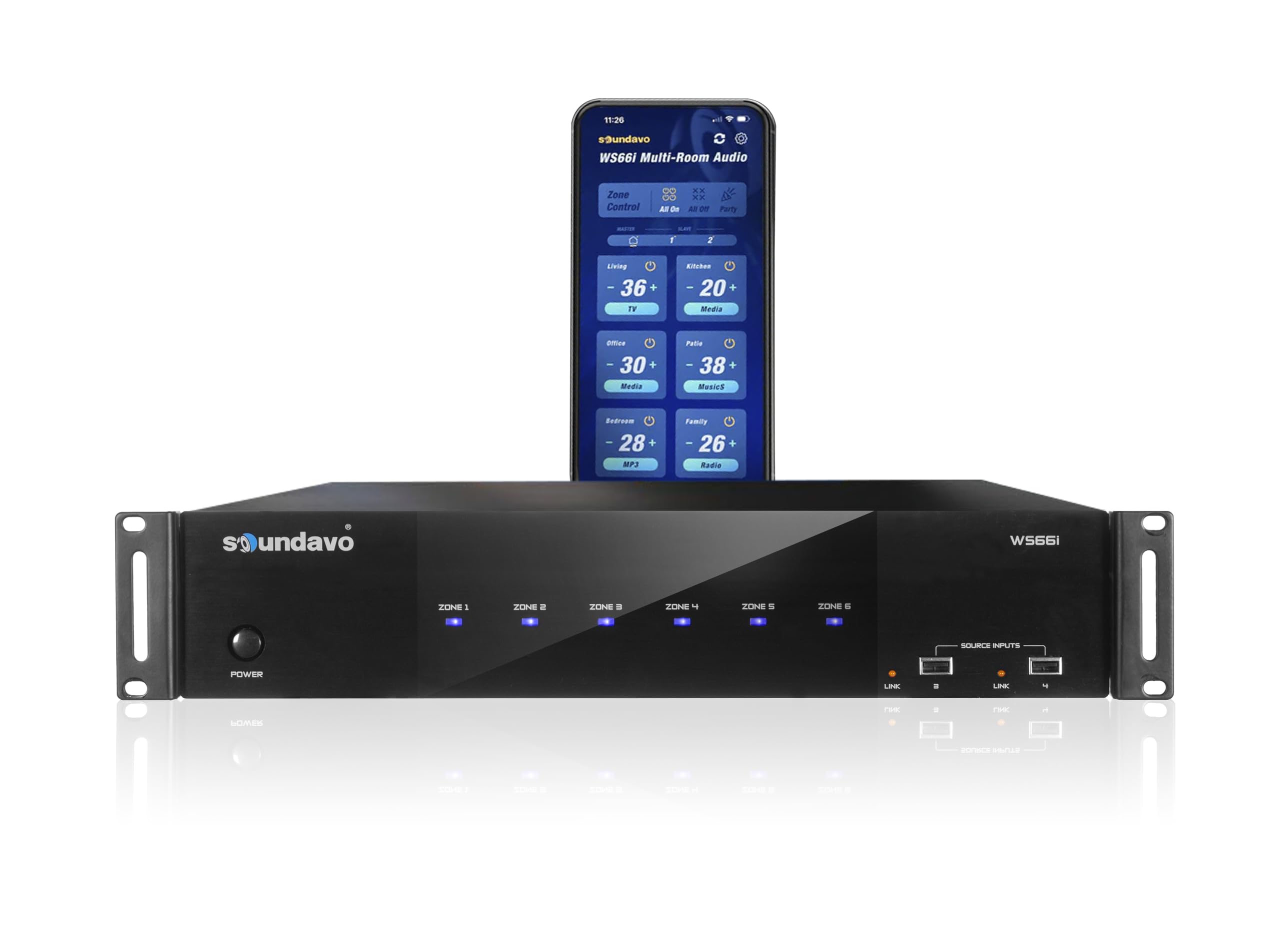 WS66i Whole-Home Audio Distribution Network Controller Matrix with Streamer & App Control
