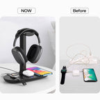Suguder 4-in-1 Headphone Stand with Wireless Charger