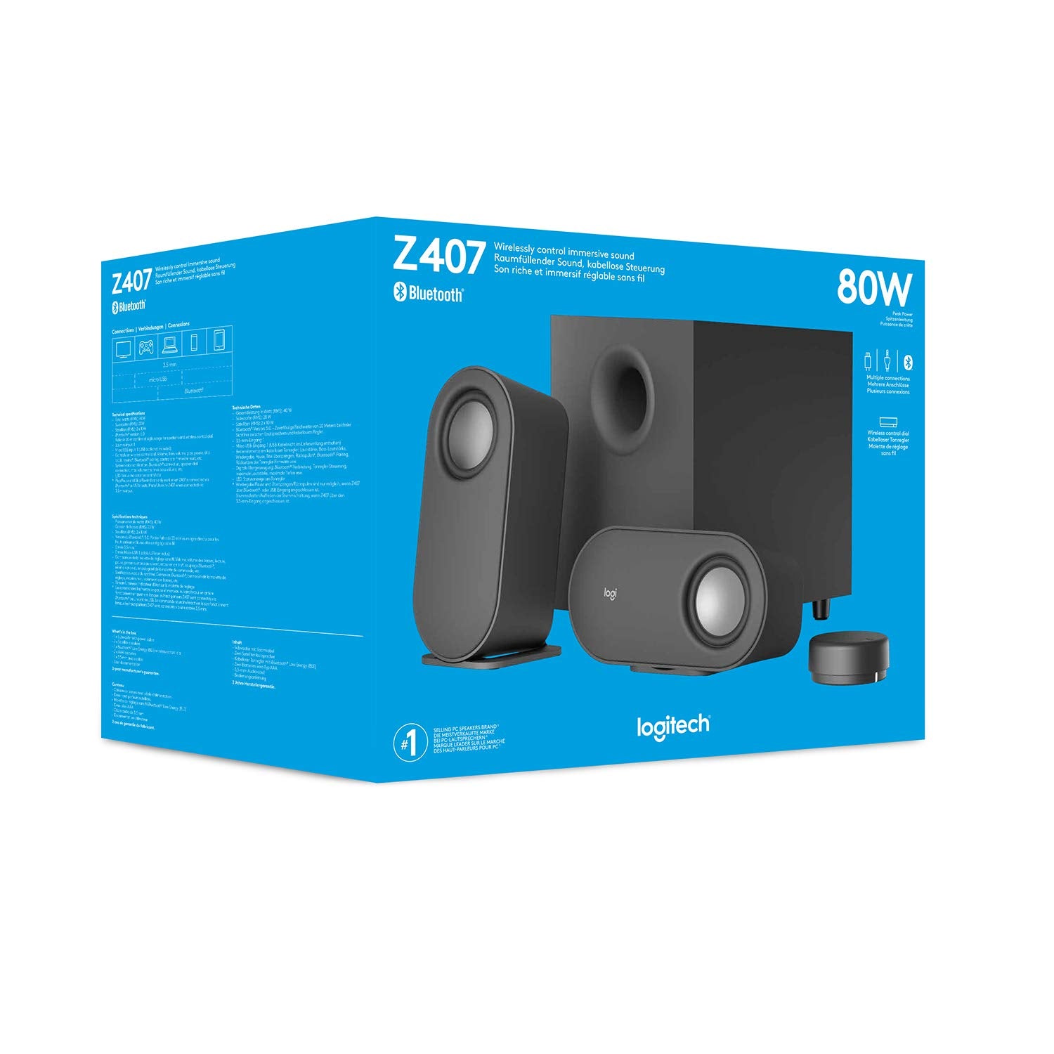 Logitech Z407 Bluetooth Computer Speakers with Subwoofer