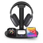 Suguder 4-in-1 Headphone Stand with Wireless Charger
