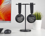 JOKItech Sturdy Soild Base Double Aluminum Headphone Stand Rack