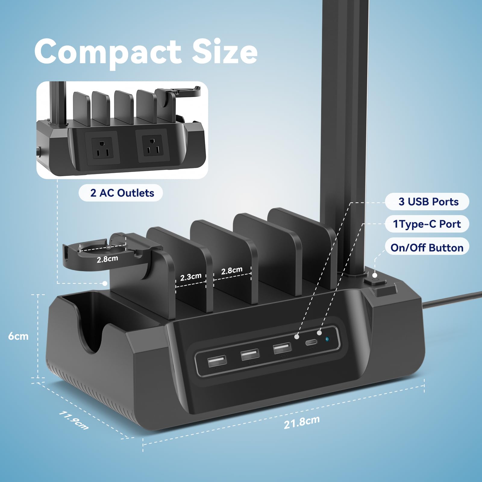 KDD 6-in-1 Charging Station with Headphone Stand
