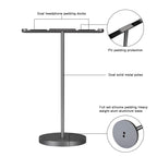 JOKItech Sturdy Soild Base Double Aluminum Headphone Stand Rack