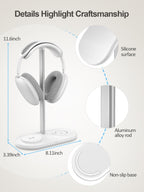 TopMade 4-in-1 Headphone Stand with Wireless Charger