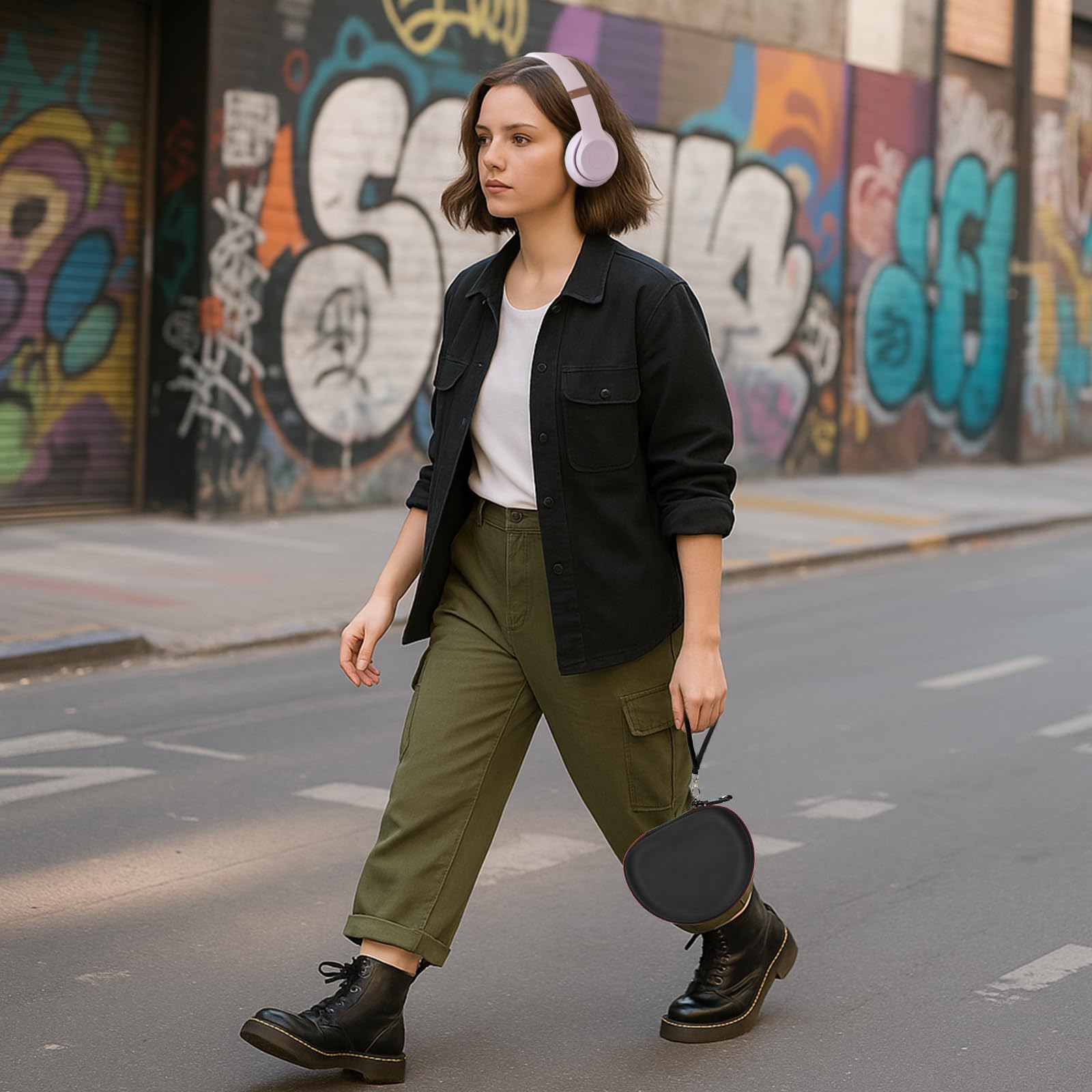 Extra Large Headphone Case for Foldable On-Ear Headphones