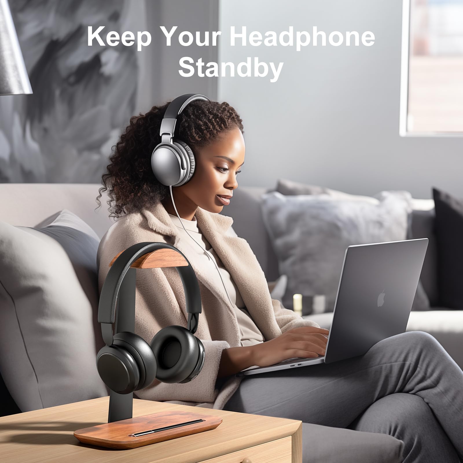 UPERGO Walnut Headphone Stand