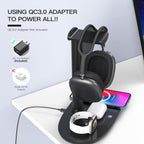 Suguder 4-in-1 Headphone Stand with Wireless Charger