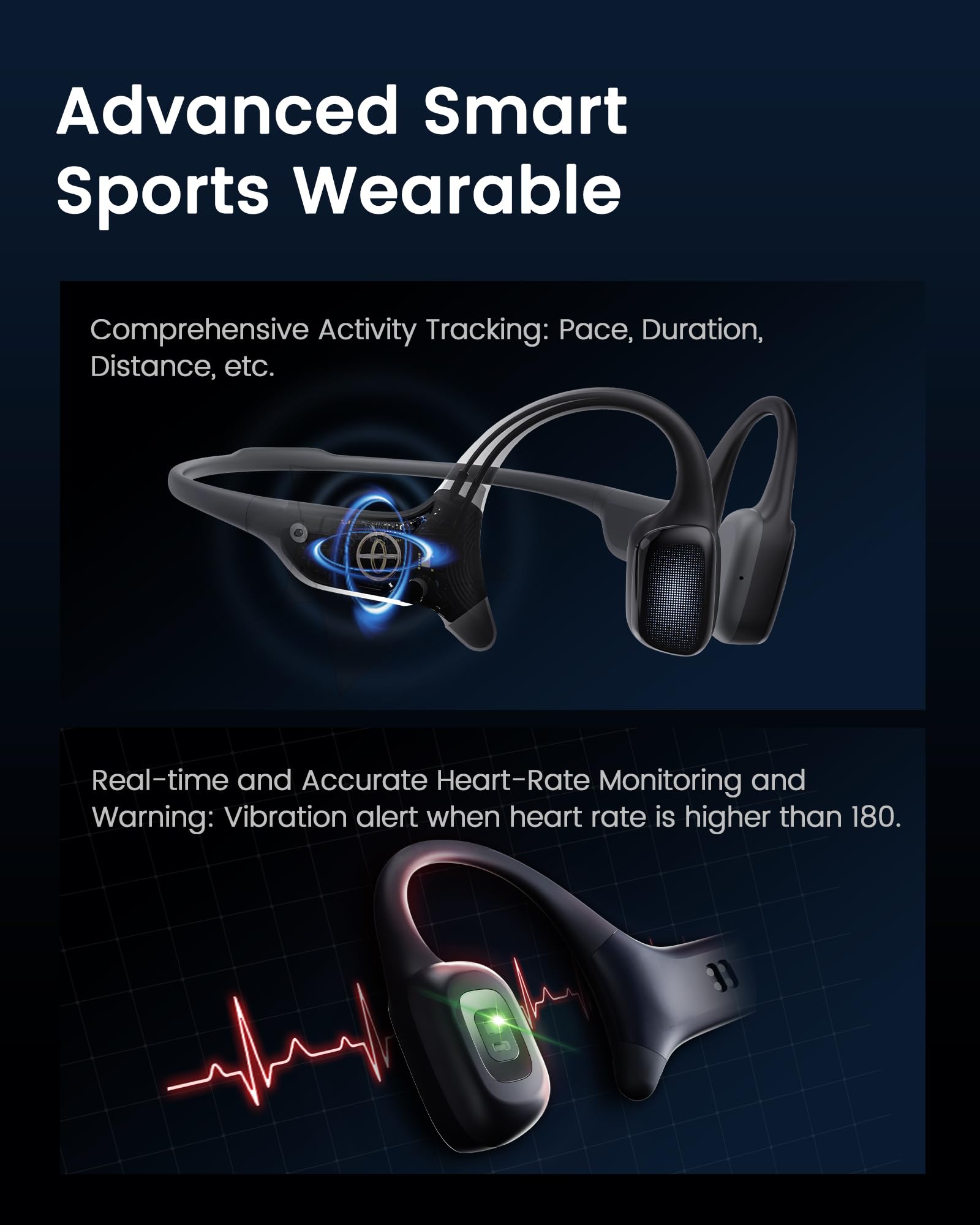 mojawa HaptiFit Terra Smart Sports Headphones Black
