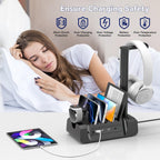 KDD 6-in-1 Charging Station with Headphone Stand