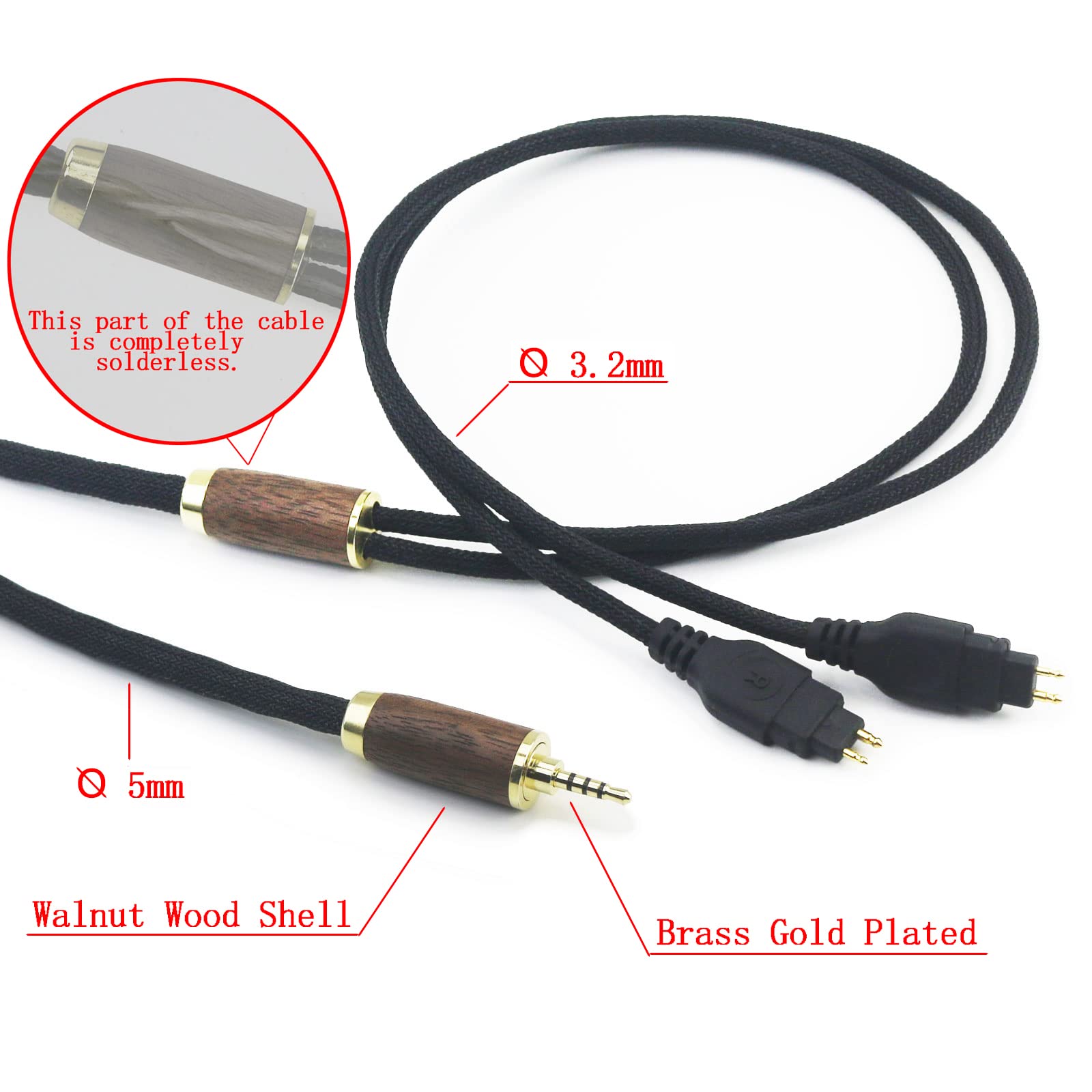 NewFantasia Replacement Cable for Sennheiser HD Series Headphones
