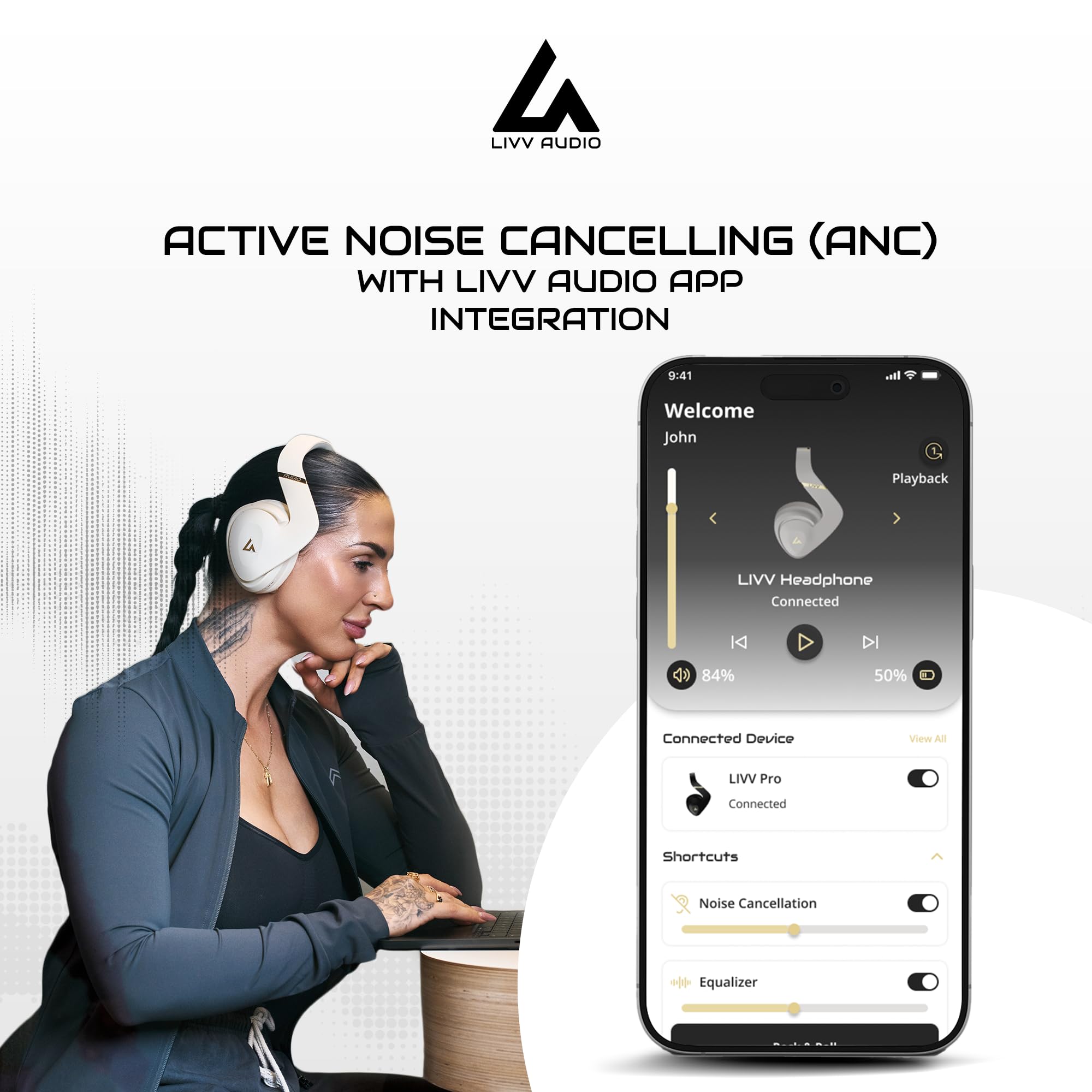 LIVV PRO Wireless Noise Cancelling Headphones