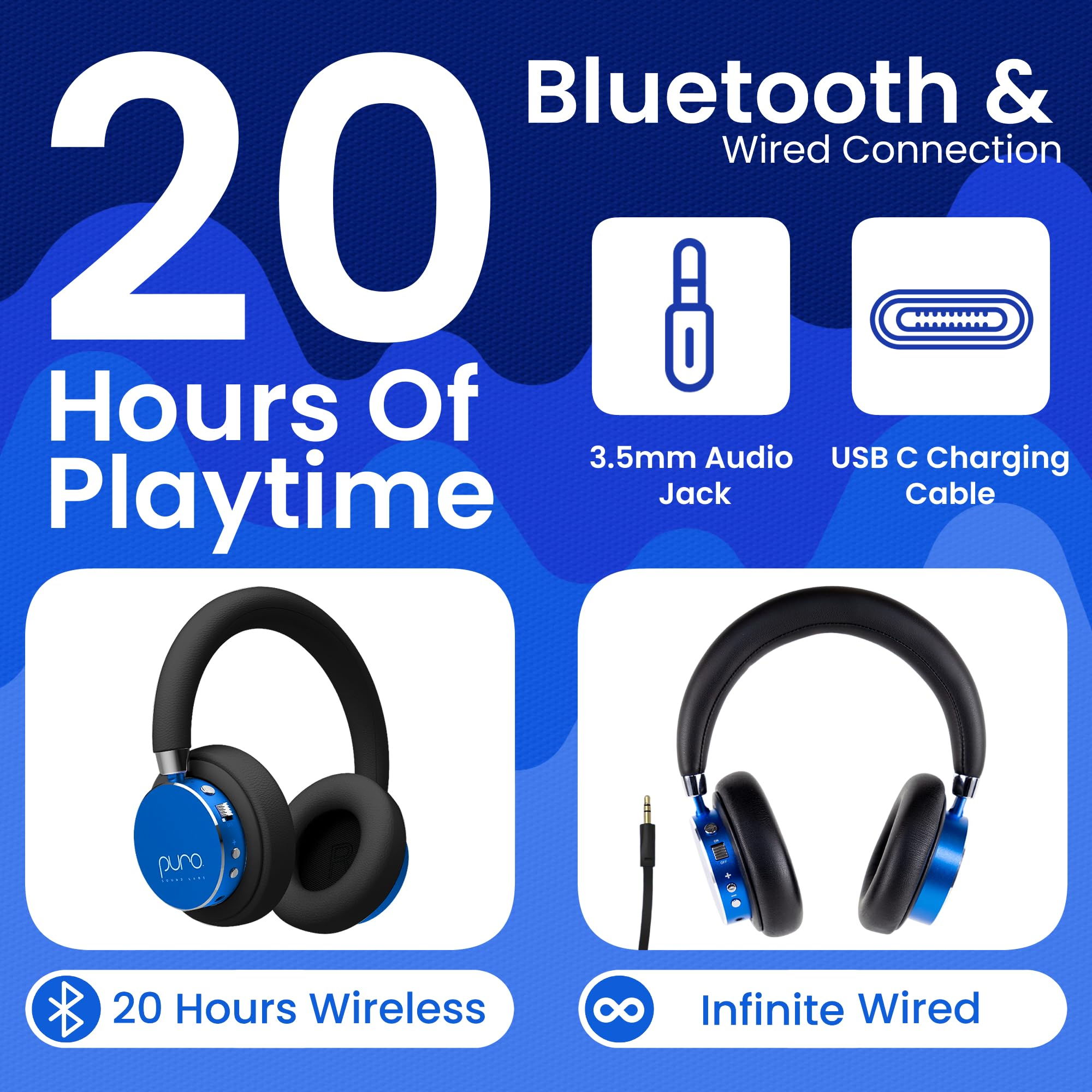 Puro Sound Labs BT2200s Plus Volume Limited Kids’ Bluetooth Headphones