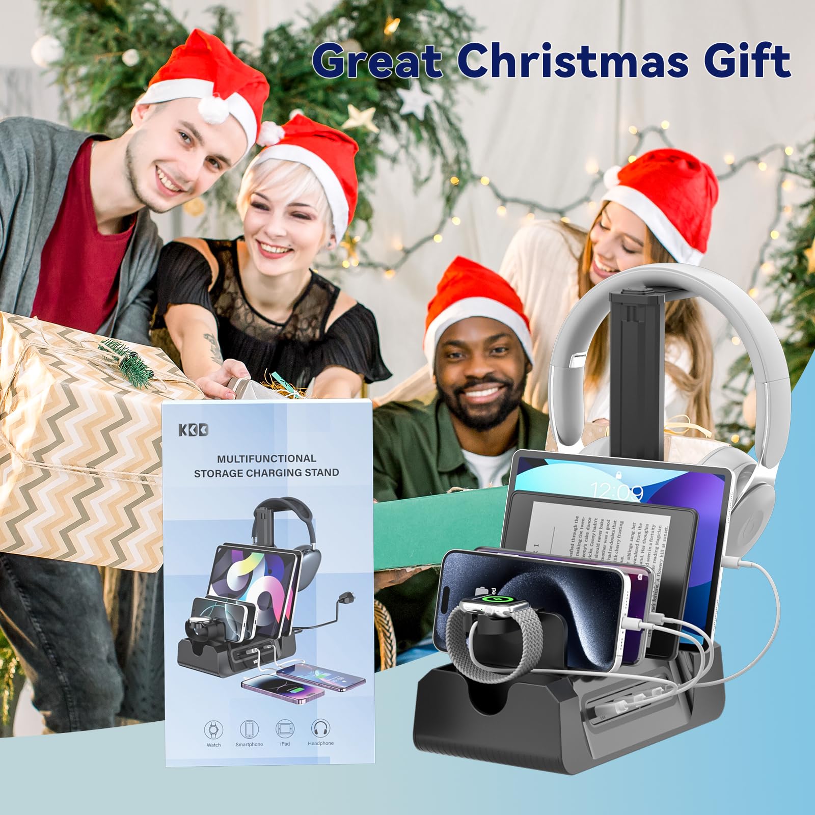 KDD 6-in-1 Charging Station with Headphone Stand