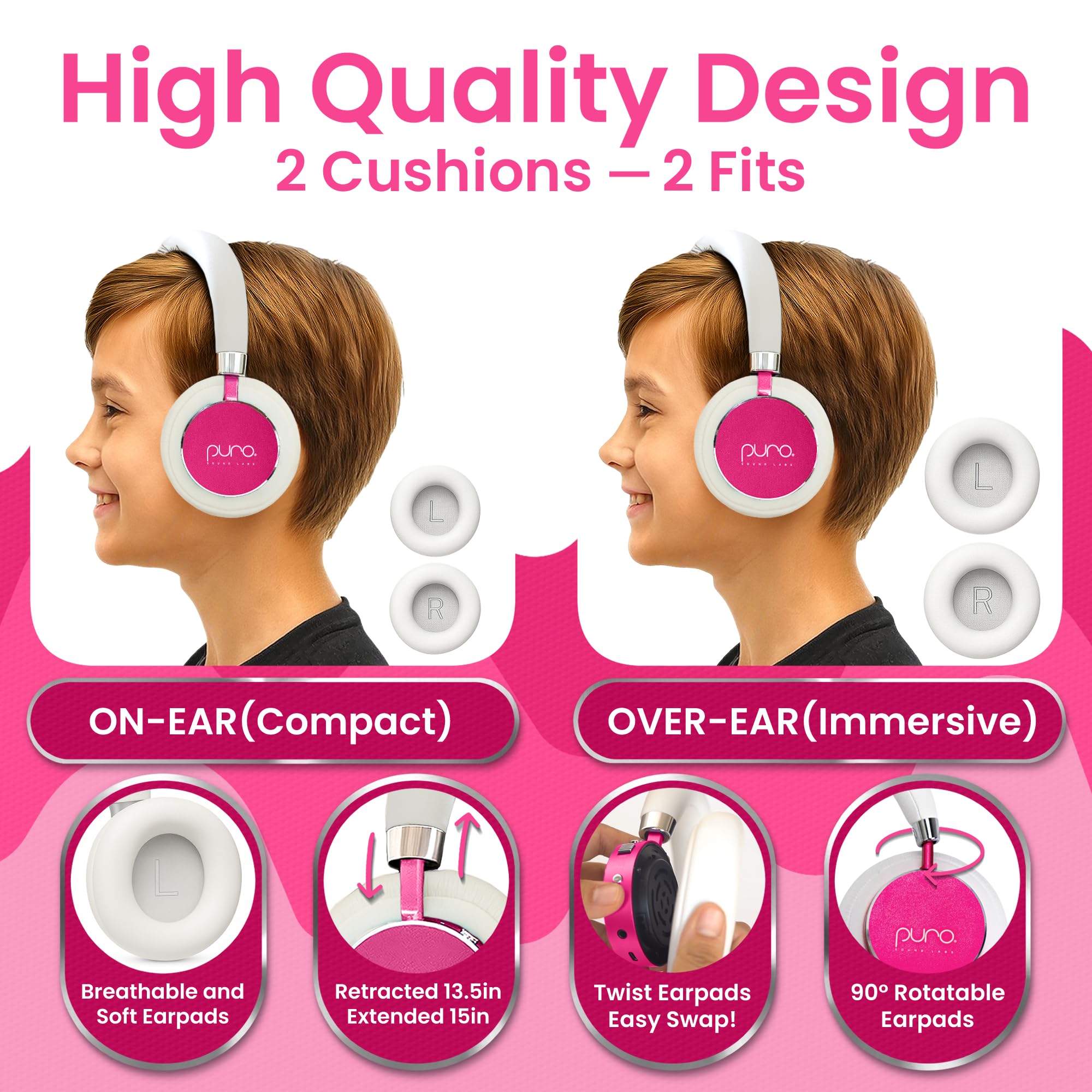 Puro Sound Labs BT2200 Plus Kids Bluetooth Headphones