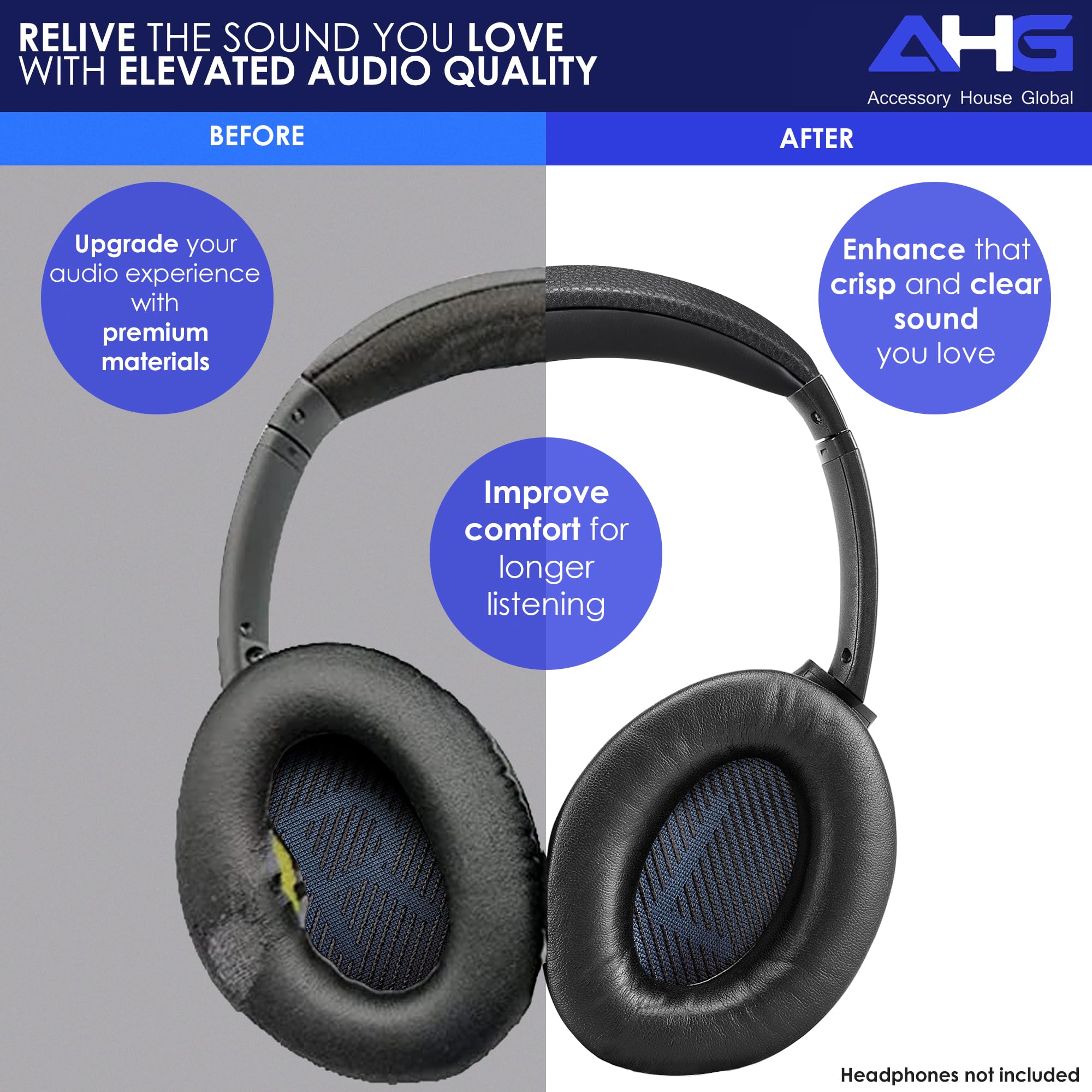Bose Replacement Ear Pads and Headband Cushion for SoundLink AE2 Headphones