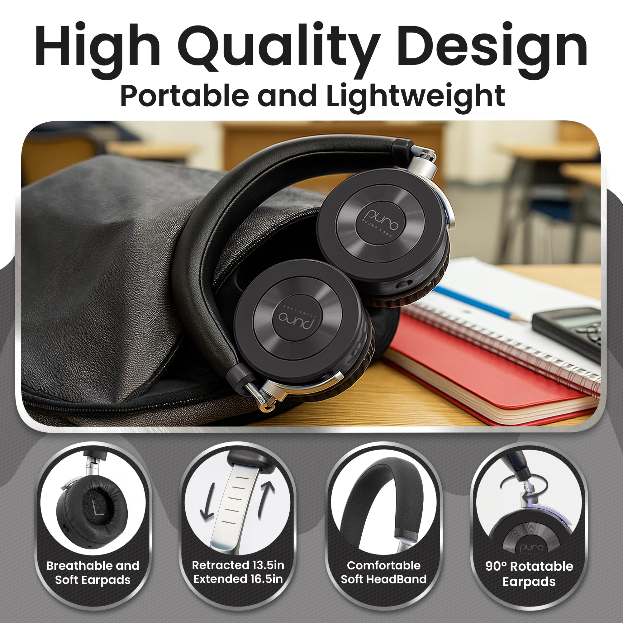 Puro Sound Labs JuniorJam Plus Kids Bluetooth Headphones