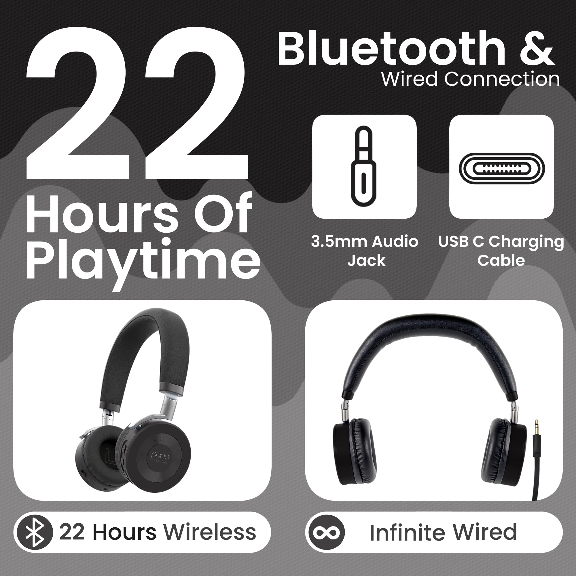 Puro Sound Labs JuniorJam Plus Kids Bluetooth Headphones