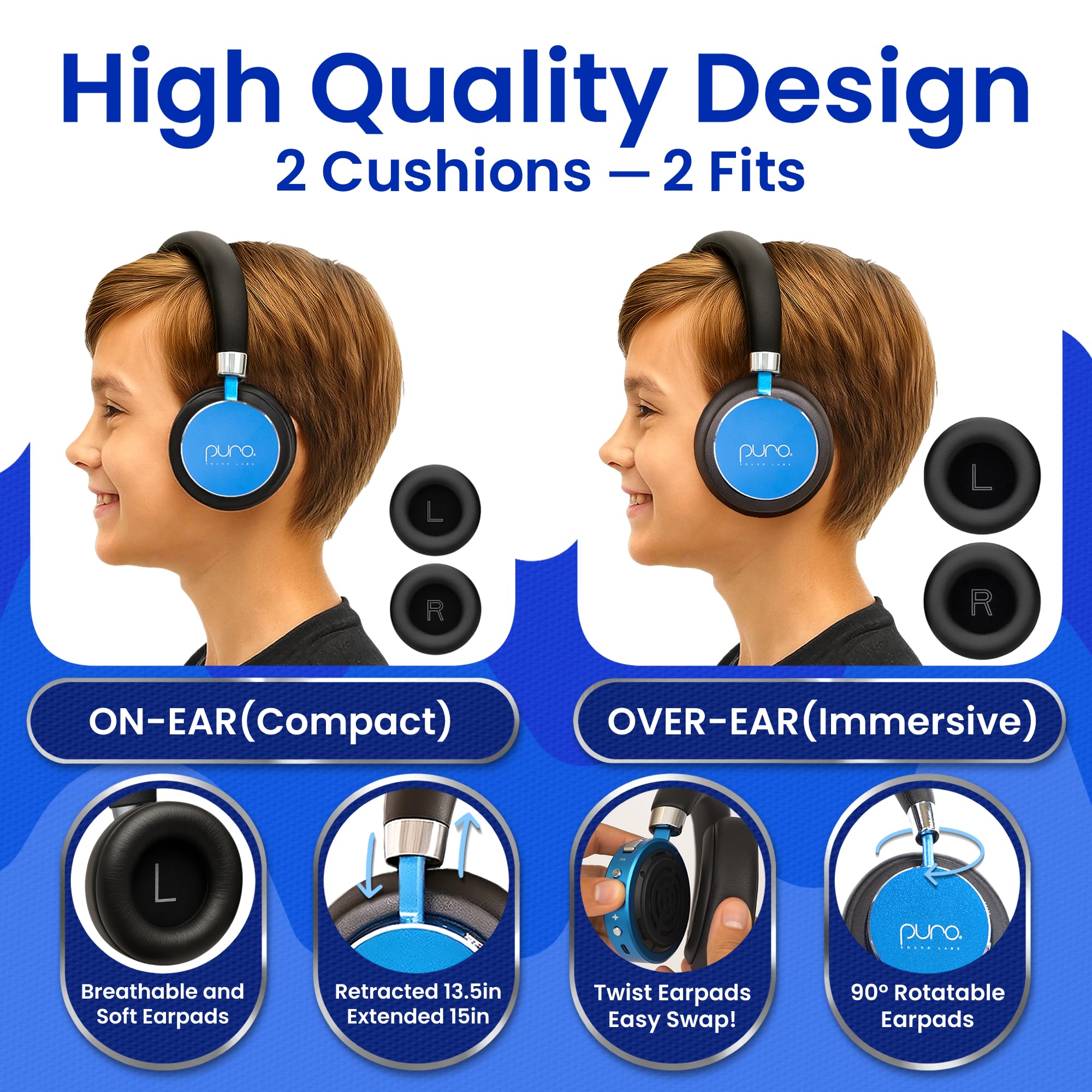 Puro Sound Labs BT2200s Plus Volume Limited Kids’ Bluetooth Headphones