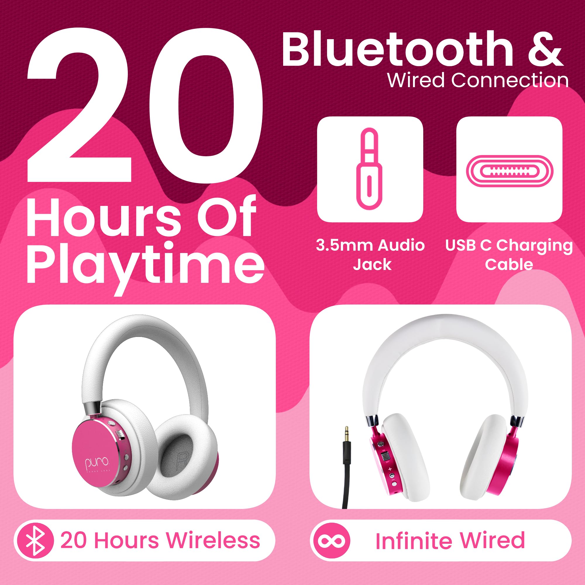 Puro Sound Labs BT2200 Plus Kids Bluetooth Headphones