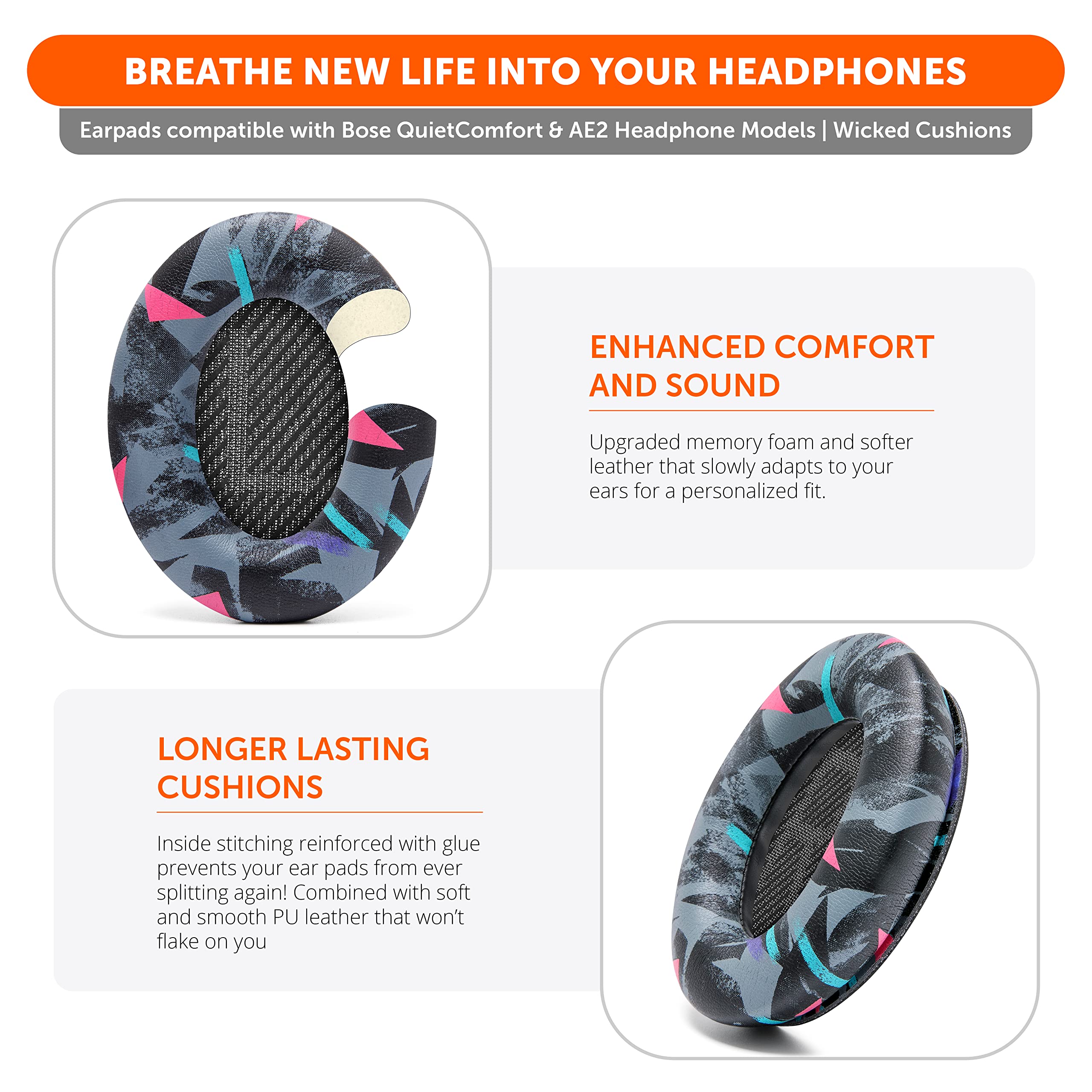 WC Wicked Cushions Replacement Ear Pads for Bose QC35/QC35 II